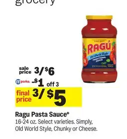 Meijer Ragu Pasta Sauce offer