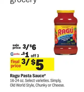 Meijer Ragu Pasta Sauce offer