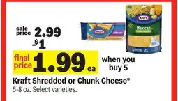 Meijer Kraft Shredded or Chunk Cheese offer