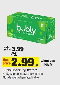 Meijer Bubly Sparkling Water offer