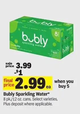Meijer Bubly Sparkling Water offer