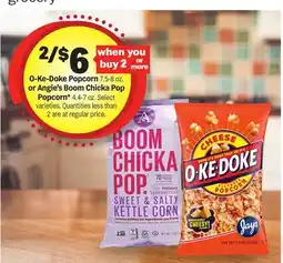 Meijer O-Ke-Doke Popcorn 7.5-8 oz. or Angie's Boom Chicka Pop Popcorn* 4.4-7 oz offer