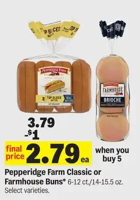 Meijer Pepperidge Farm Classic or Farmhouse Buns offer