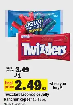 Meijer Twizzlers Licorice or Jolly Rancher Ropes offer