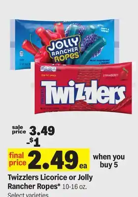 Meijer Twizzlers Licorice or Jolly Rancher Ropes offer
