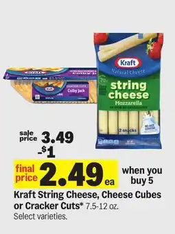 Meijer Kraft String Cheese, Cheese Cubes or Cracker Cuts offer