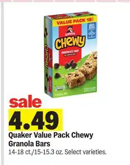 Meijer Quaker Value Pack Chewy Granola Bars offer
