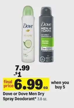 Meijer Dove or Dove Men Dry Spray Deodorant offer