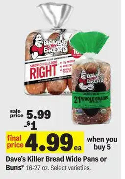 Meijer Dave's Killer Bread Wide Pans or Buns offer