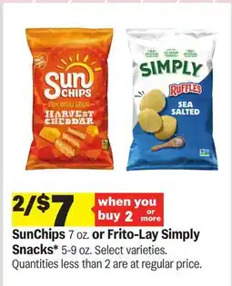 Meijer SunChips 7 oz. or Frito-Lay Simply Snacks 5-9 oz offer