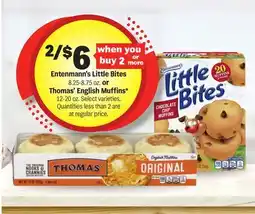 Meijer Entenmann's Little Bites 8.25-8.75 oz. or Thomas' English Muffins* 12-20 oz offer