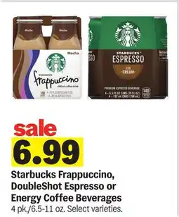 Meijer Starbucks Frappuccino, DoubleShot Espresso or Energy Coffee Beverages offer