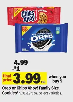 Meijer Oreo or Chips Ahoy! Family Size Cookies offer
