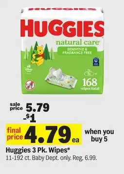 Meijer Huggies 3 Pk. Wipes offer