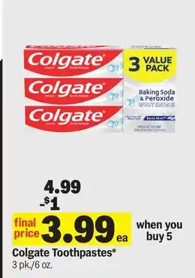 Meijer Colgate Toothpastes offer