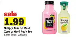 Meijer Simply, Minute Maid Zero or Gold Peak Tea offer