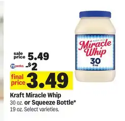 Meijer Kraft Miracle Whip 30 oz. or Squeeze Bottle 19 oz offer