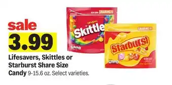 Meijer Lifesavers, Skittles or Starburst Share Size Candy offer