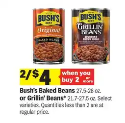 Meijer Bush's Baked Beans 27.5-28 oz. or Grillin' Beans* 21.7-27.5 oz offer