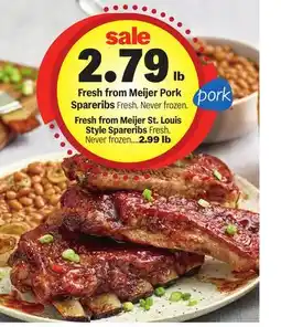 Meijer Fresh from Meijer Pork Spareribs offer