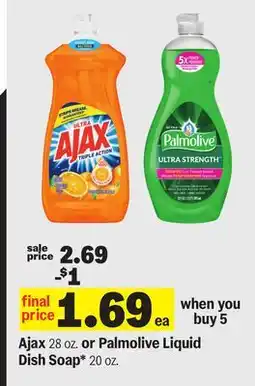 Meijer Ajax 28 oz. or Palmolive Liquid Dish Soap* 20 oz offer