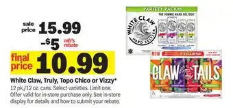 Meijer White Claw, Truly, Topo Chico or Vizzy offer