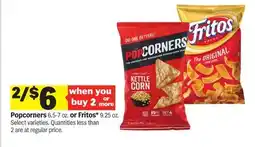 Meijer Popcorners 6.5-7 oz. or Fritos* 9.25 oz offer