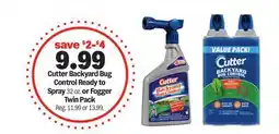 Meijer Cutter Backyard Bug Control Ready to Spray 32 oz. or Fogger Twin Pack offer