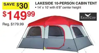 Dunham's Sports LAKESIDE 10-PERSON CABIN TENT offer
