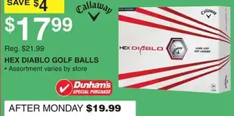 Dunham's Sports HEX DIABLO GOLF BALLS offer
