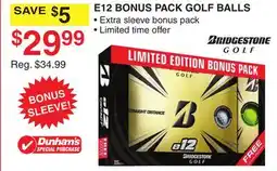 Dunham's Sports E12 BONUS PACK GOLF BALLS offer