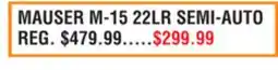 Dunham's Sports MAUSER M-15 22LR SEMI-AUTO offer