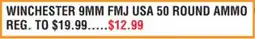 Dunham's Sports WINCHESTER 9MM FMJ USA 50 ROUND AMMO offer