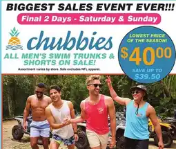 Dunham's Sports MEN'S SWIM TRUNKS & SHORTS offer