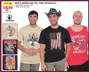 Dunham's Sports MEN'S AMERICANA TEE, TANK OR MUSCLE offer