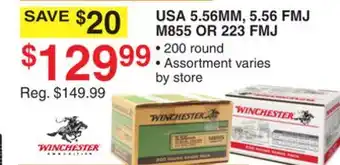 Dunham's Sports USA 5.56MM, 5.56 FMJ M855 OR 223 FMJ offer