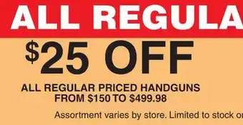 Dunham's Sports ALL REGULAR PRICED HANDGUNS offer