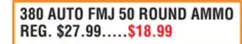 Dunham's Sports 380 AUTO FMJ 50 ROUND AMMO offer