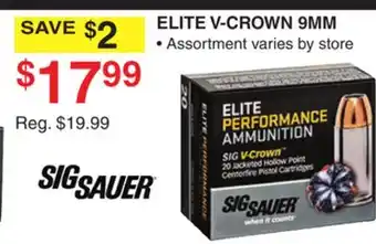 Dunham's Sports SIG SAUER ELITE V-CROWN 9MM offer