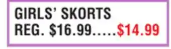 Dunham's Sports GIRLS' SKORTS offer