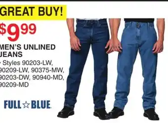 Dunham's Sports FULL BLUE MEN'S UNLINED JEANS offer