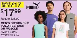 Dunham's Sports PUMA MEN'S OR WOMEN'S POLO, TEE, TANK OR MUSCLE offer