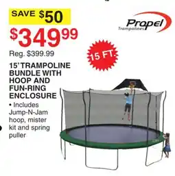 Dunham's Sports 15' TRAMPOLINE BUNDLE WITH HOOP AND FUN-RING ENCLOSURE offer
