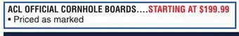 Dunham's Sports ACL OFFICIAL CORNHOLE BOARDS offer