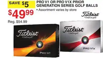 Dunham's Sports TITLEIST PRO V1 OR PRO V1X PRIOR GENERATION SERIES GOLF BALLS offer