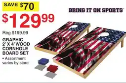 Dunham's Sports GRAPHIC 2' X 4' WOOD CORNHOLE BOARD SET offer