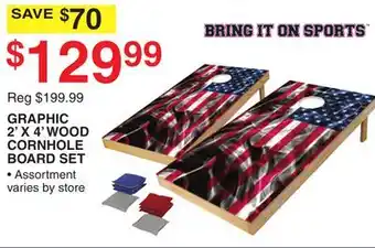 Dunham's Sports GRAPHIC 2' X 4' WOOD CORNHOLE BOARD SET offer