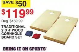 Dunham's Sports TRADITIONAL 2' X 4' WOOD CORNHOLE BOARD SET offer