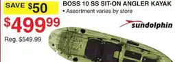 Dunham's Sports SUNDOLPHIN BOSS 10 SS SIT-ON ANGLER KAYAK offer