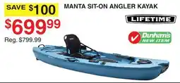 Dunham's Sports LIFETIME MANTA SIT-ON ANGLER KAYAK offer